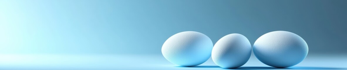 Easter Blue 3d background minimalistic mockup with space for text