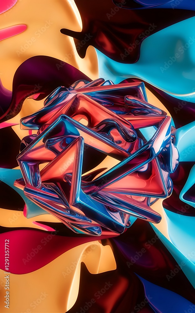 Fototapete abstract background of geometric shape 3d background design 3d rendering