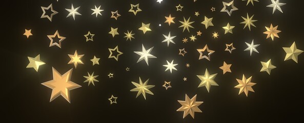 Cosmic Christmas Showers: Dynamic 3D Illustration of Descending Celestial Showers for the Holidays