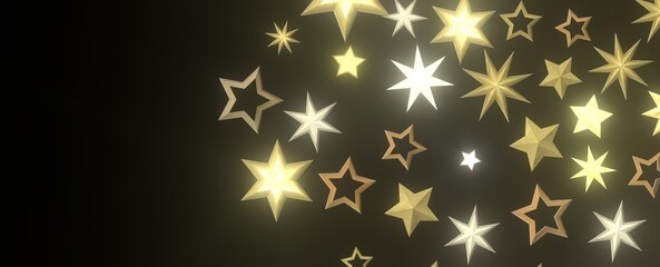golden stars - 3d