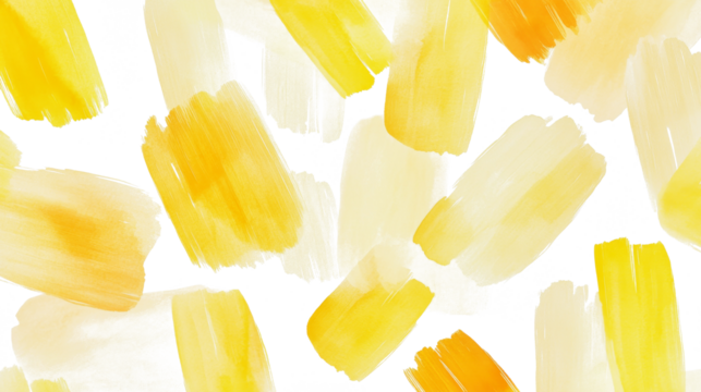 Bright watercolor strokes in cheerful yellow tones create a lively and joyful backdrop