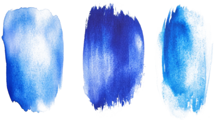 Creative blue watercolor brush patterns showcasing vibrant shades and textures