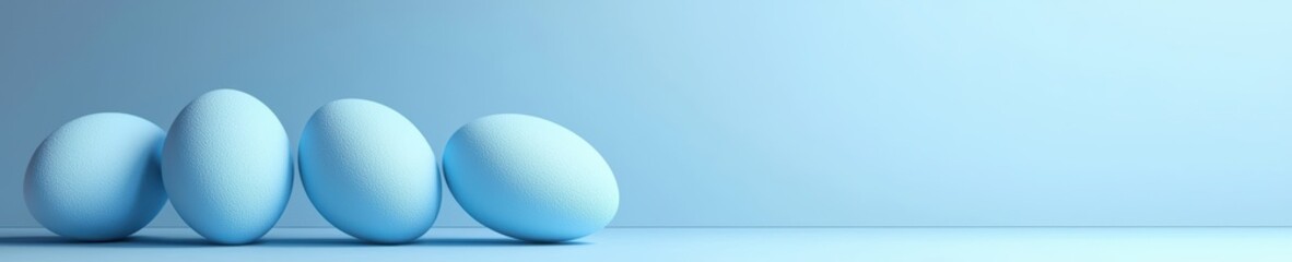Easter Blue 3d background minimalistic mockup with space for text