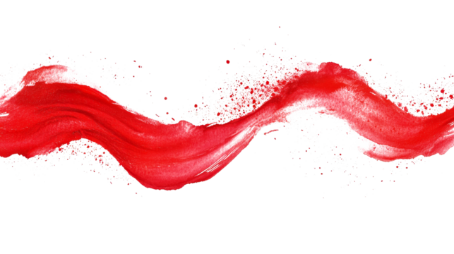 Elegant red watercolor strokes creating a bold artistic expression in fine art form