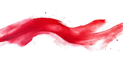 Red watercolor brush strokes create an artistic expression of fluidity and movement
