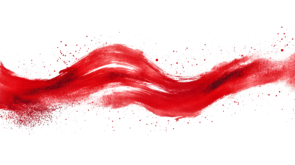 Artistic display of fluid red watercolor brush strokes on a clean background
