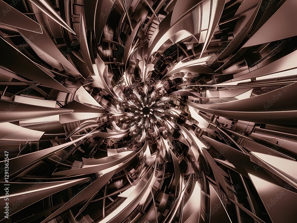 Poster geometric background adorned with dynamic arrows and sleek lines forming intricate web of movement a