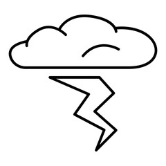 Lightning icon in outline style