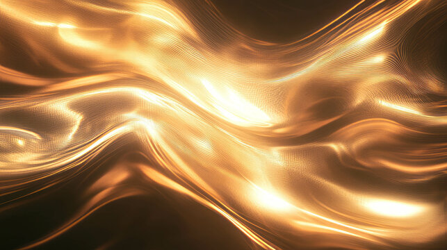 Golden light waves illuminated for luxe design concepts