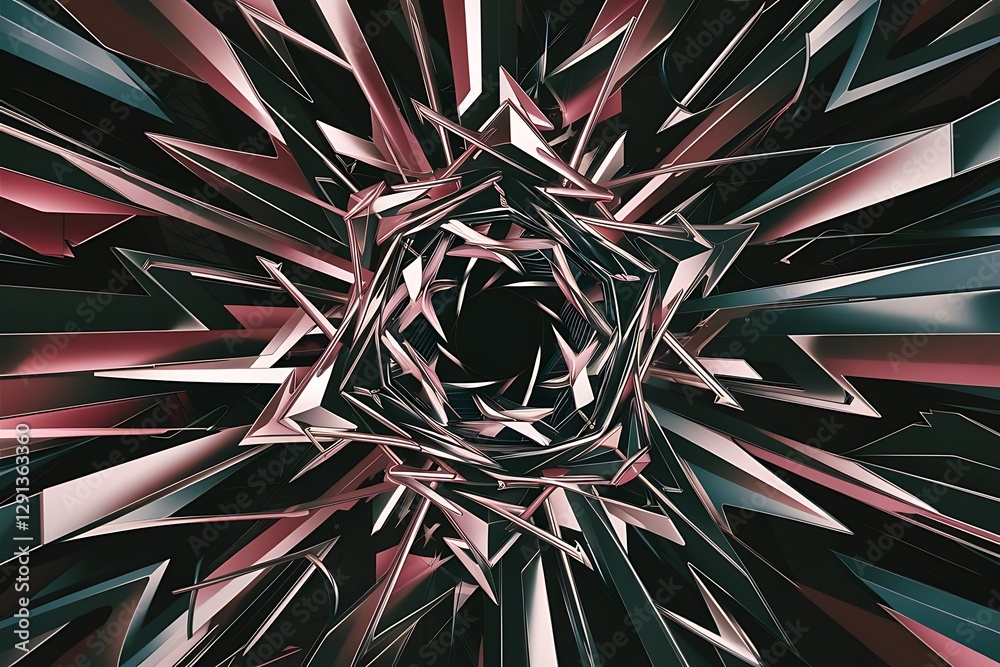 Poster geometric background adorned with dynamic arrows and sleek lines forming intricate web of movement a