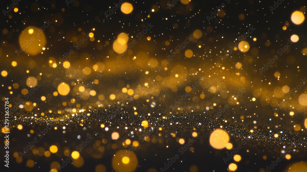 Poster Enchanting golden dew drops on a spiderweb background for elegant design concepts