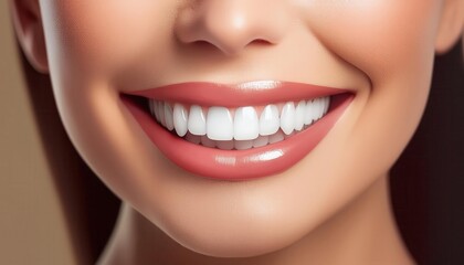 Fototapeta premium Bright smile highlights the importance of dental hygiene and effective stomatology practices.