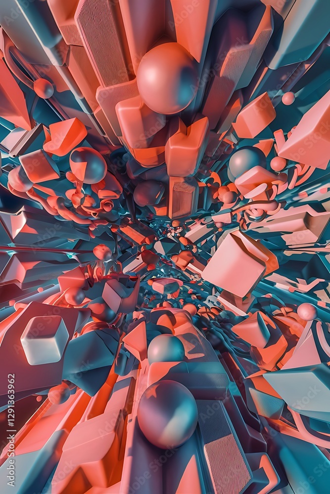 Fototapete abstract background of geometric shape 3d background design 3d rendering