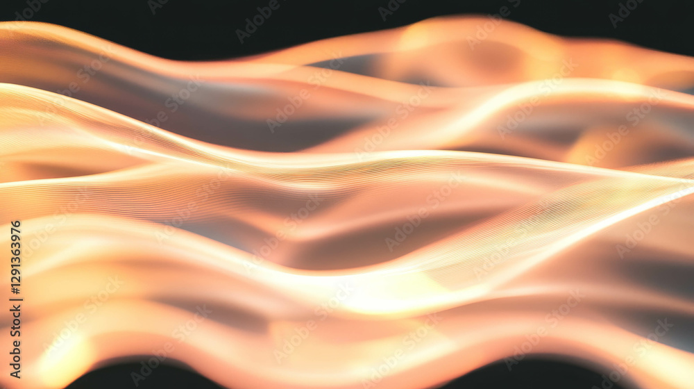 Poster golden wave of light, warm and hazy abstract background for creative designs