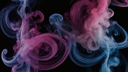 Fototapeta premium Abstract smoke background. Abstract purple and blue smoke on a black background