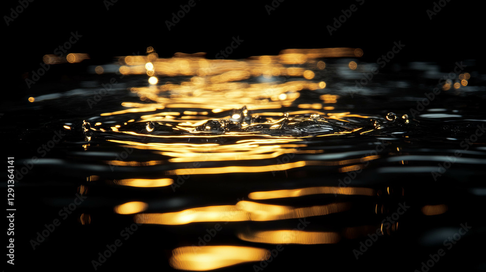 Poster golden reflections on water surface creating a serene atmosphere