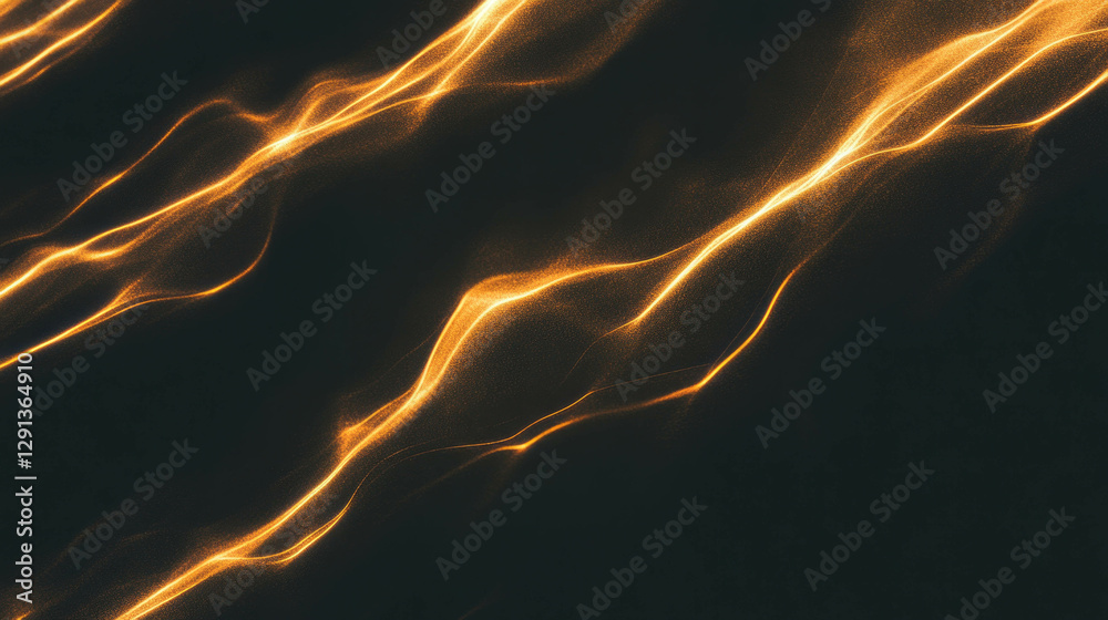 Poster Golden spiderweb illumination with abstract light patterns for elegant background design