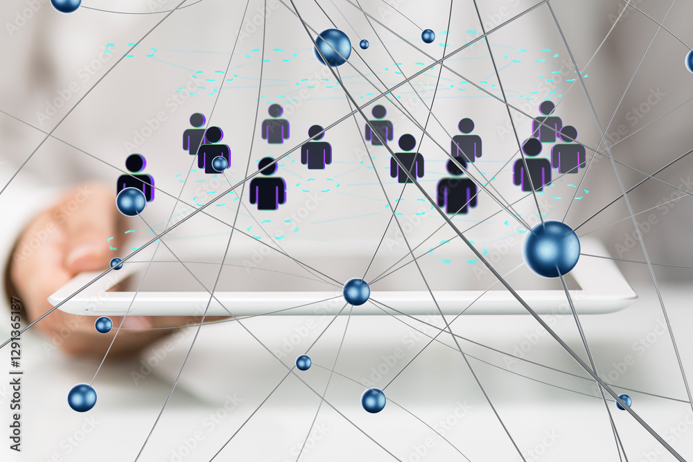Poster Abstract technology group and data 3d