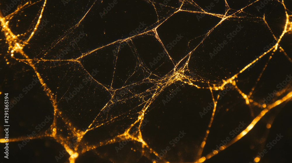 Aufkleber abstract golden spiderweb pattern with laser illumination for modern design