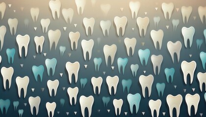 Colorful illustration art of teeth, white and blue 
