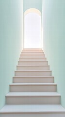Fototapeta premium Staircase Leading to a Bright Doorway Symbolizing Hope and New Beginnings