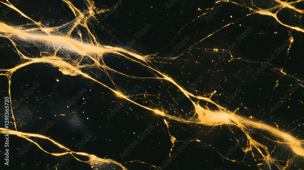 Poster Golden spiderweb abstract background with intricate patterns for creative design
