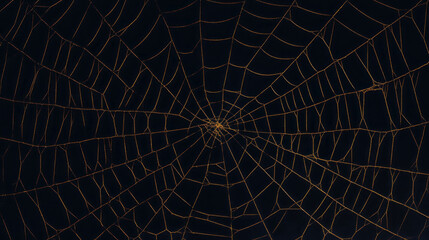 Fototapeta premium Intricate golden spiderweb with geometric patterns for elegant background design