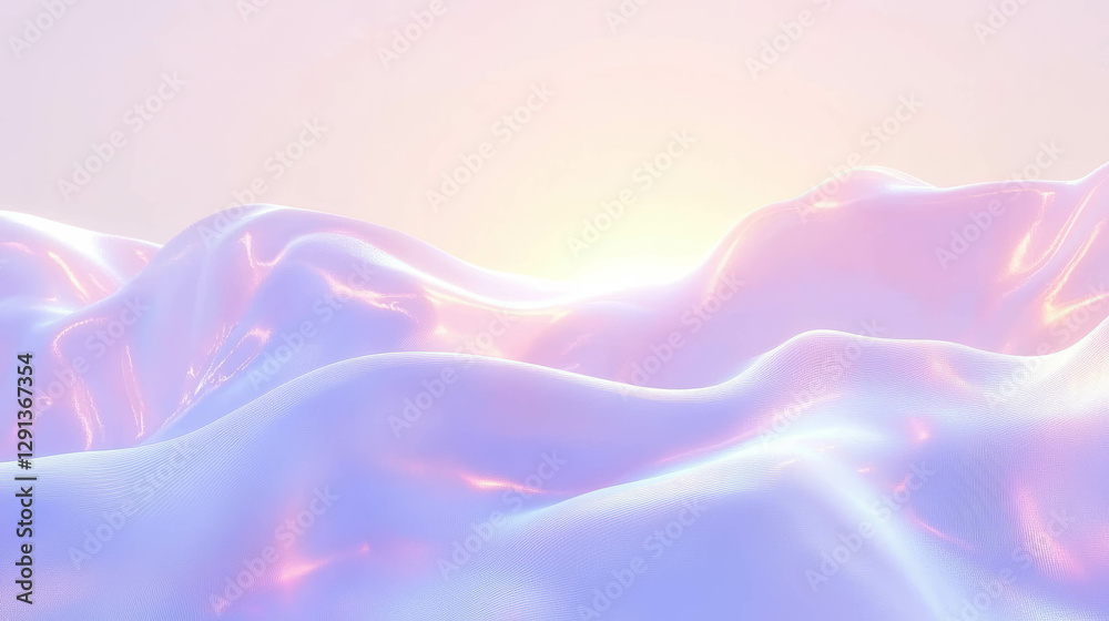 Poster Abstract gradient mesh with soft pastel colors in rippled texture design