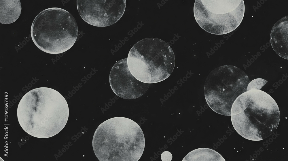Aufkleber Grayscale gradient background with textured bokeh effect for modern design