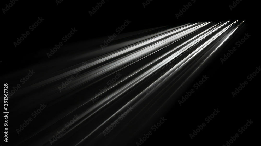 Poster abstract grayscale light rays on black background for modern design