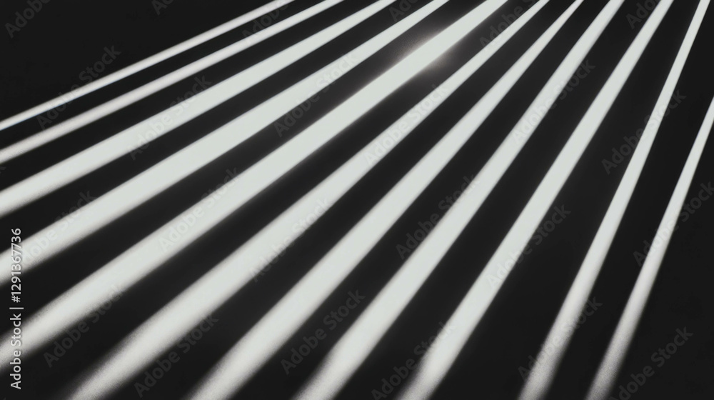 Aufkleber Grayscale light patterns creating abstract geometric background for modern design