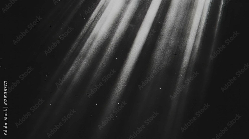 Poster Mysterious grayscale light rays creating a noir atmosphere for elegant designs