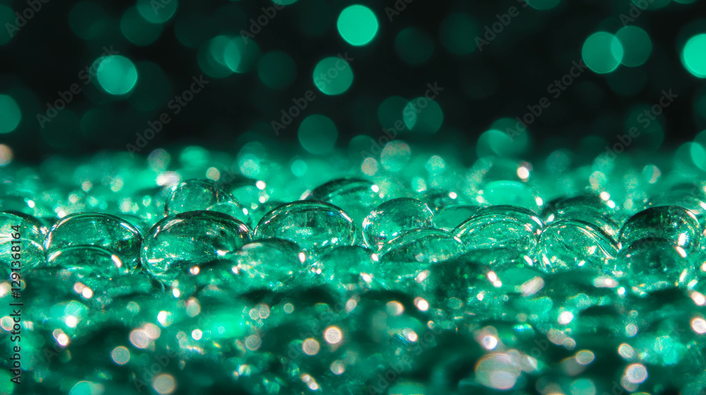 Poster serene green bokeh with sparkling highlights for nature design