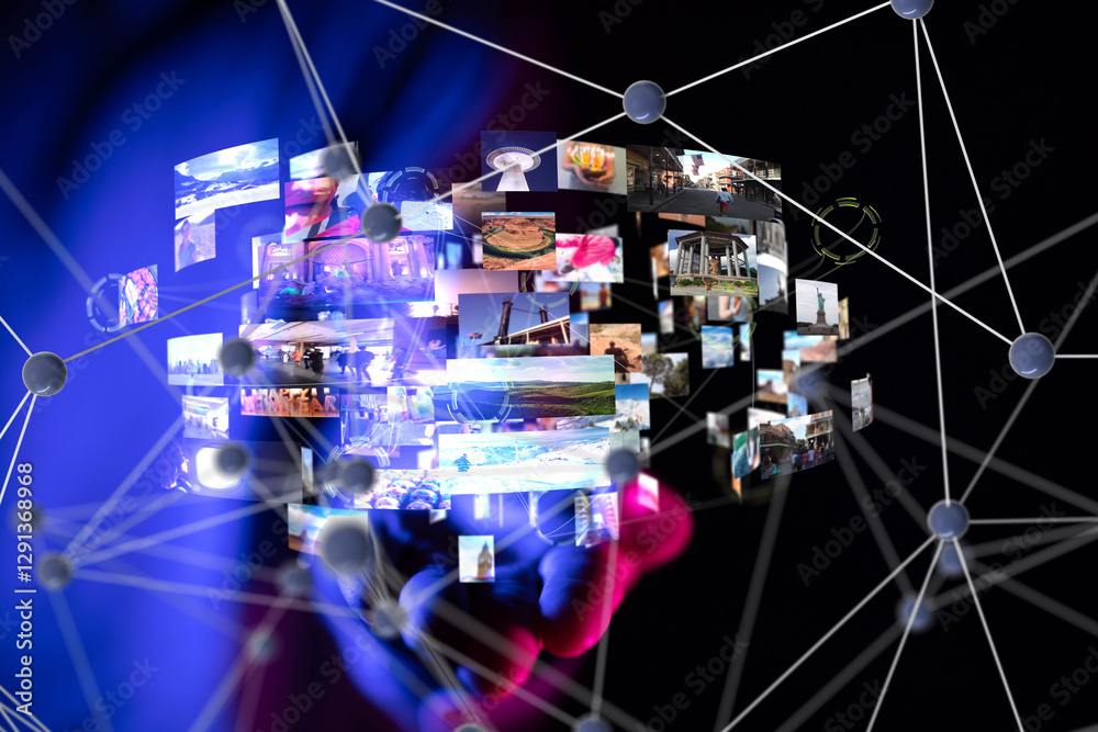 Poster streaming data picture video material