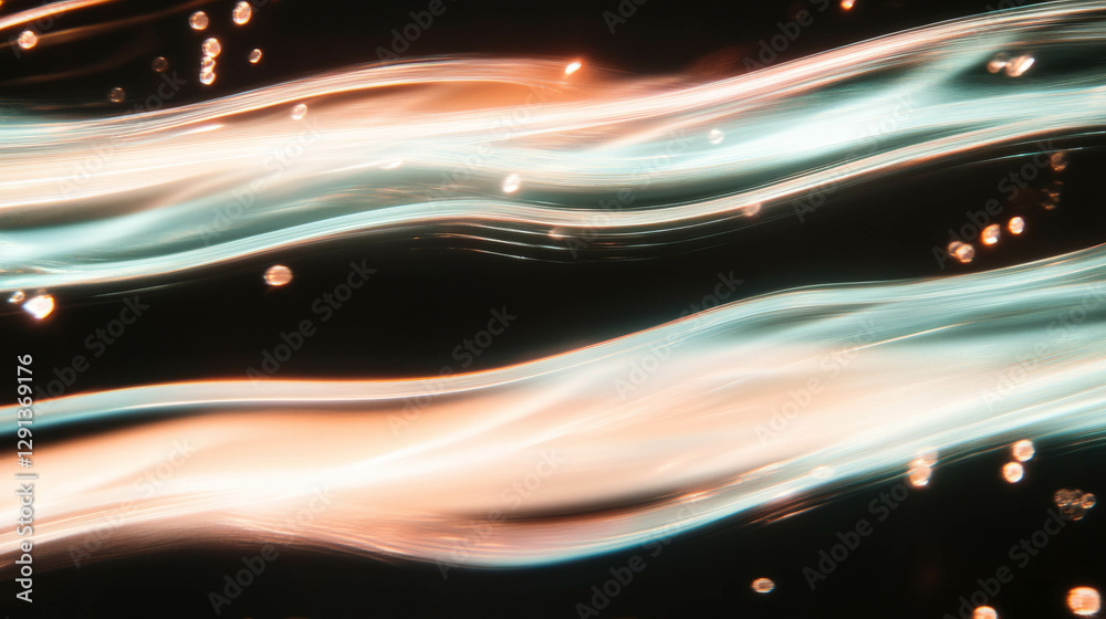 Poster Abstract light patterns with soft diffuse waves and hidden glow for creative design