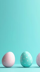 Easter Mint 3d background minimalistic mockup with space for text