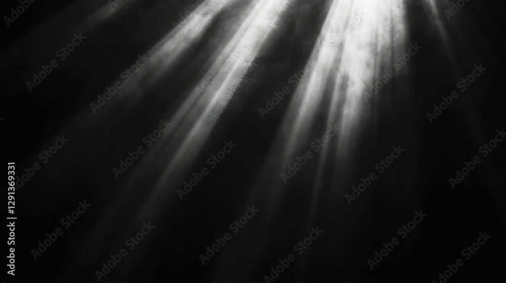 Poster mysterious light rays in dark atmosphere for creative design and backgrounds