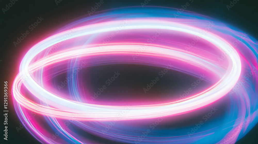 Poster abstract neon light background with mysterious glowing swirls for modern design