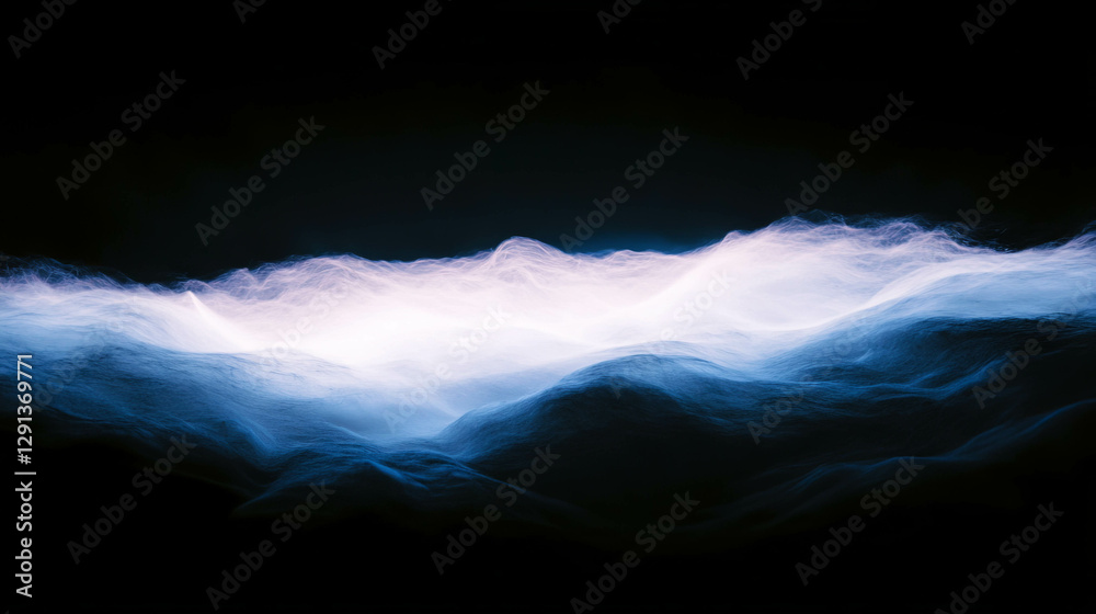 Poster mysterious white light in dark background for atmospheric design