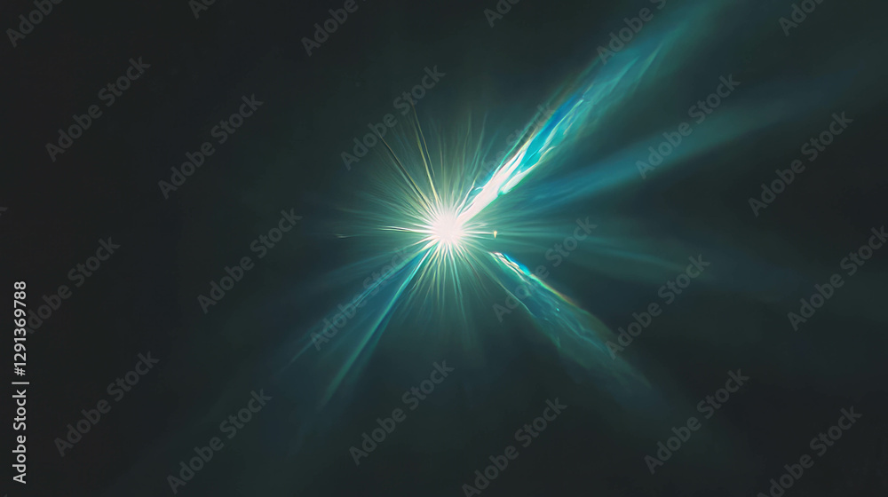 Aufkleber mysterious light burst and hidden sun emanating from dark background