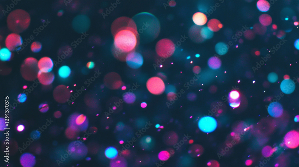 Poster vibrant holographic bubbles creating abstract colorful light patterns