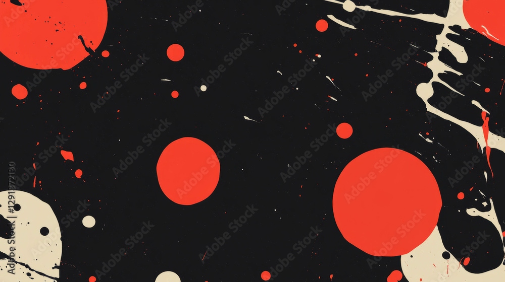 Poster vibrant abstract ink splatters and bold patterns for artistic design