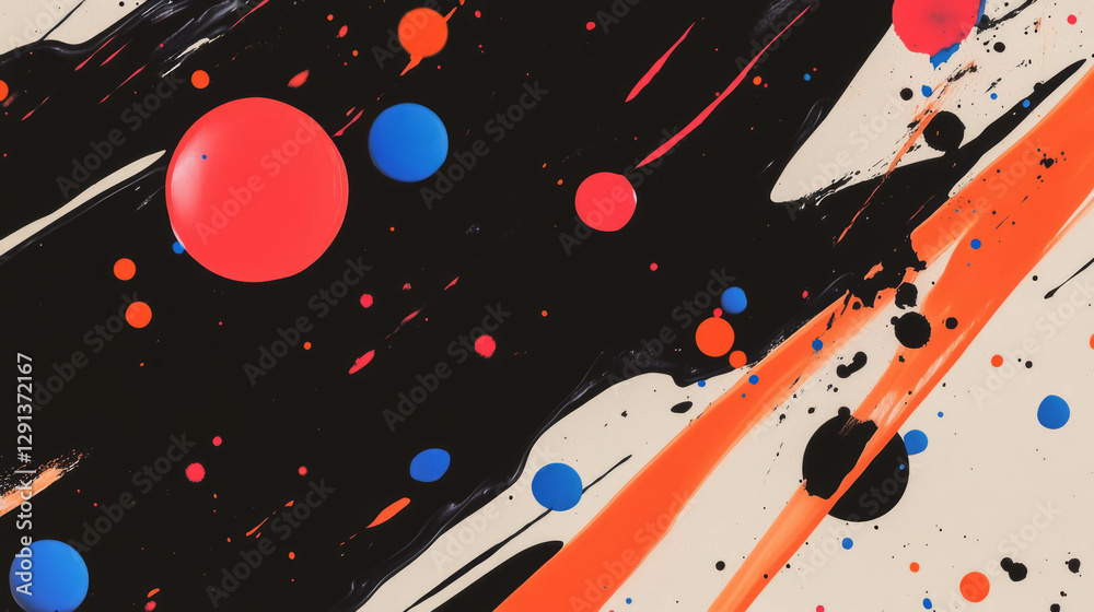 Aufkleber Abstract ink splatters and vibrant patterns background for creative design