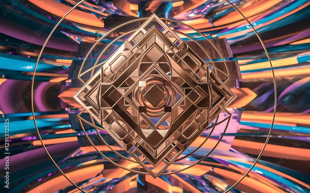 Leinwandbilder Abstract background of geometric shape 3d background design 3d rendering