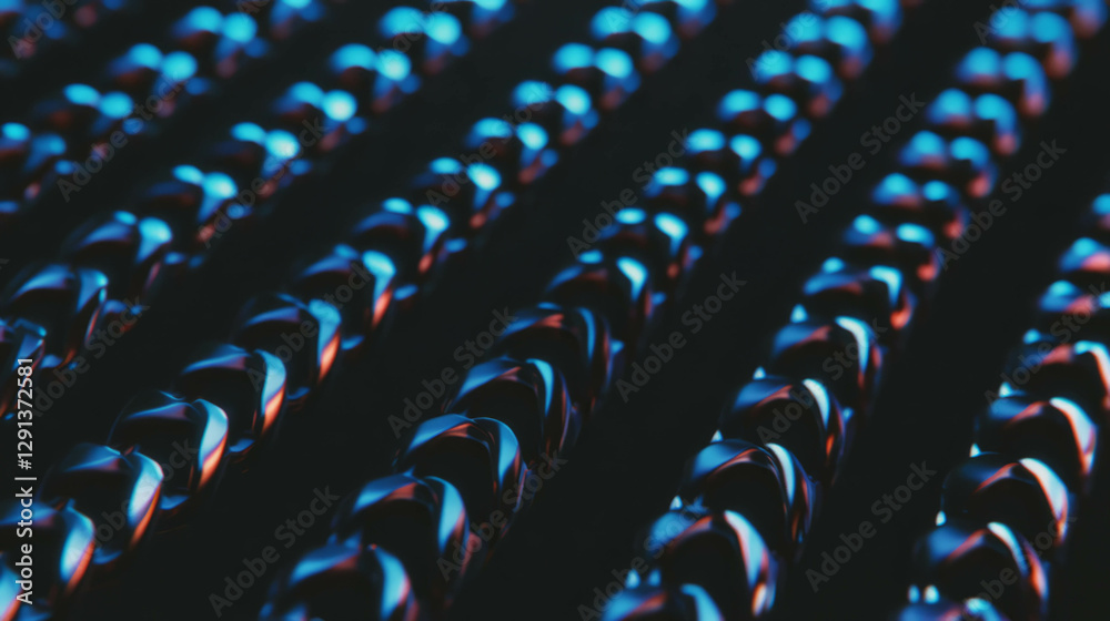 Poster abstract background of interlocking zipper teeth with metallic texture for design and decoration