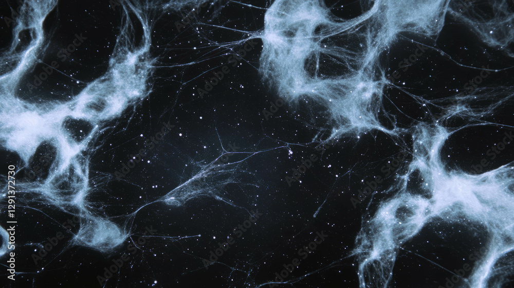 Poster mysterious spiderweb patterns in dark night sky