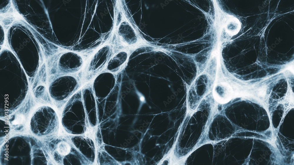 Poster Complex spiderweb patterns in dark background for halloween design and nature concepts