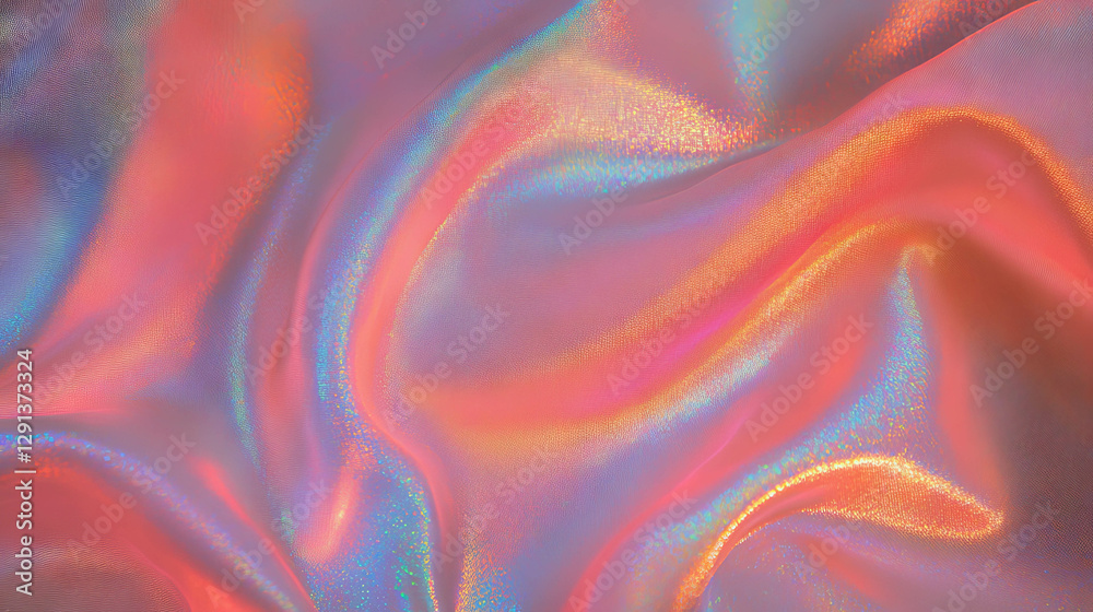 Poster iridescent fabric texture with shifting colors for creative design