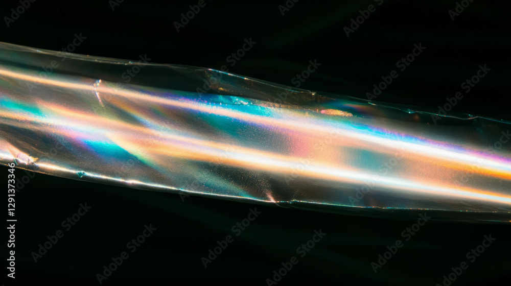 Aufkleber iridescent film over textured surface with vibrant colors and patterns