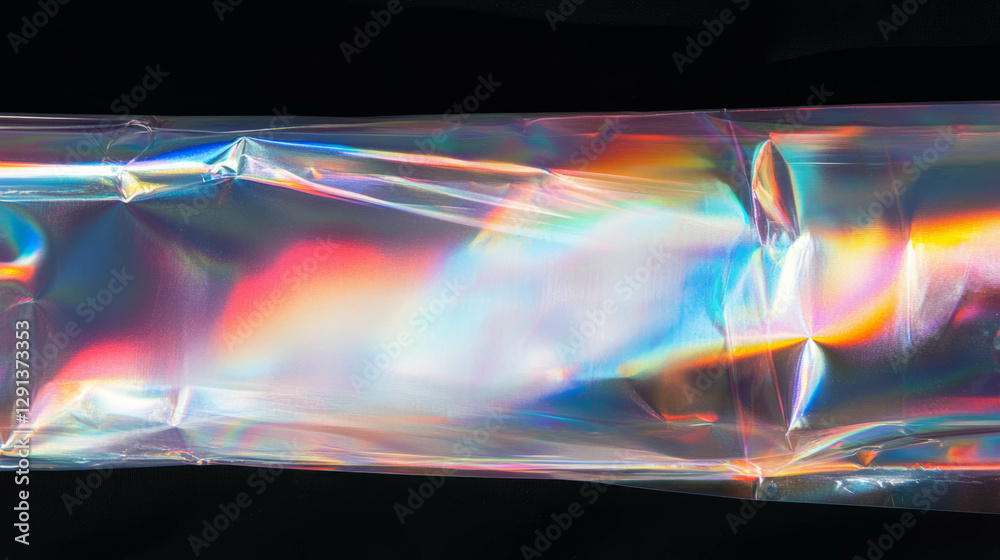 Poster iridescent film on textured surface for creative design and abstract background